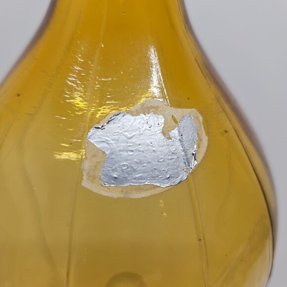 Vintage Empoli Rossini Italy Amber Glass Squiggly Glass Decanter - Picture 5 of 5